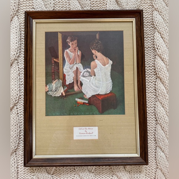 Norman Rockwell Art Norman Rockwell Girl At The Mirror Vintage